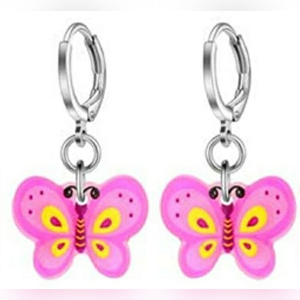 Hypoallergenic Acrylic Dangle Hoop Earrings